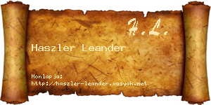 Haszler Leander névjegykártya